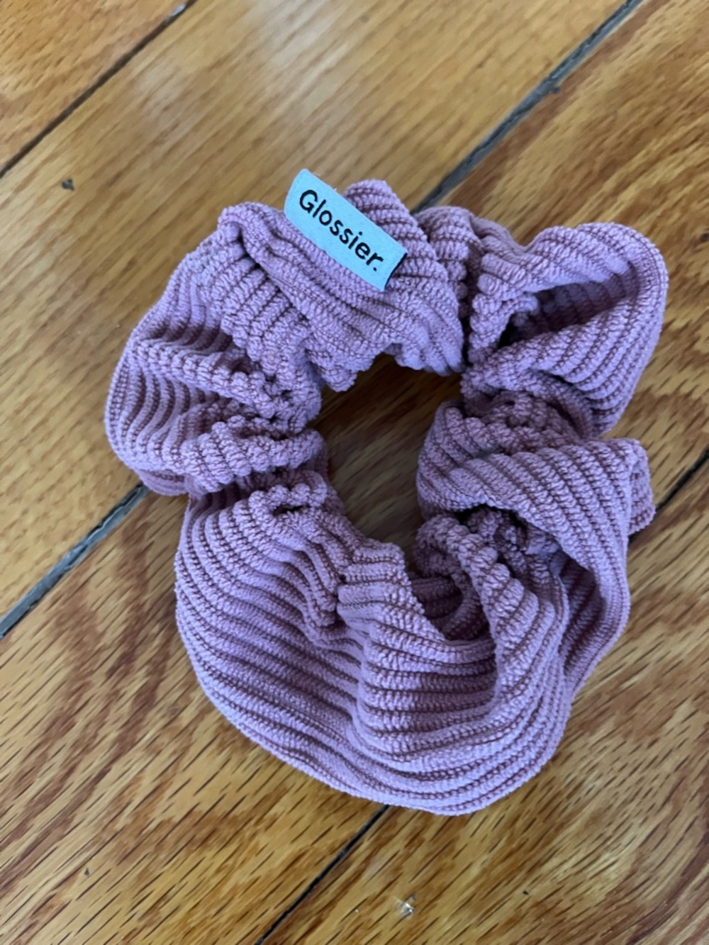 Glossier Ribbed Dusty Rose Scrunchie